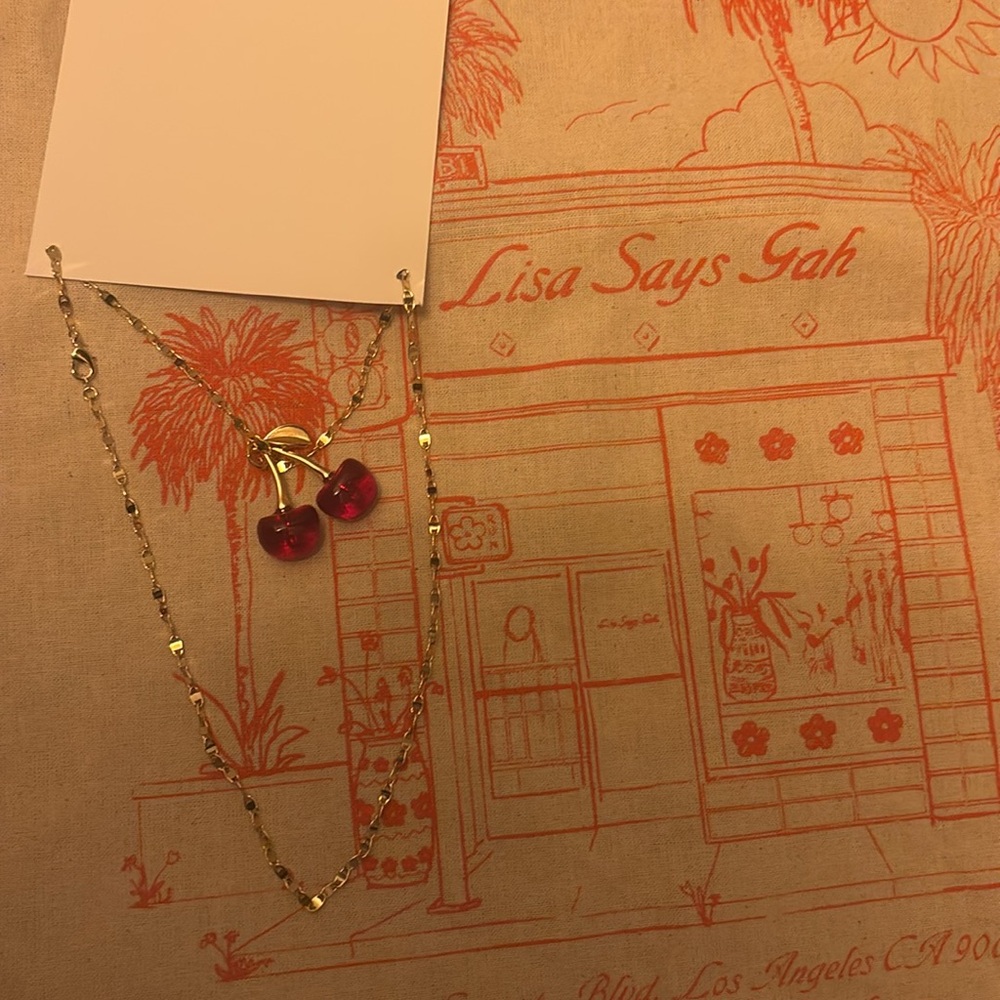 LISA SAYS GAH Cherry Earrings French necklace - Picture 2 of 7